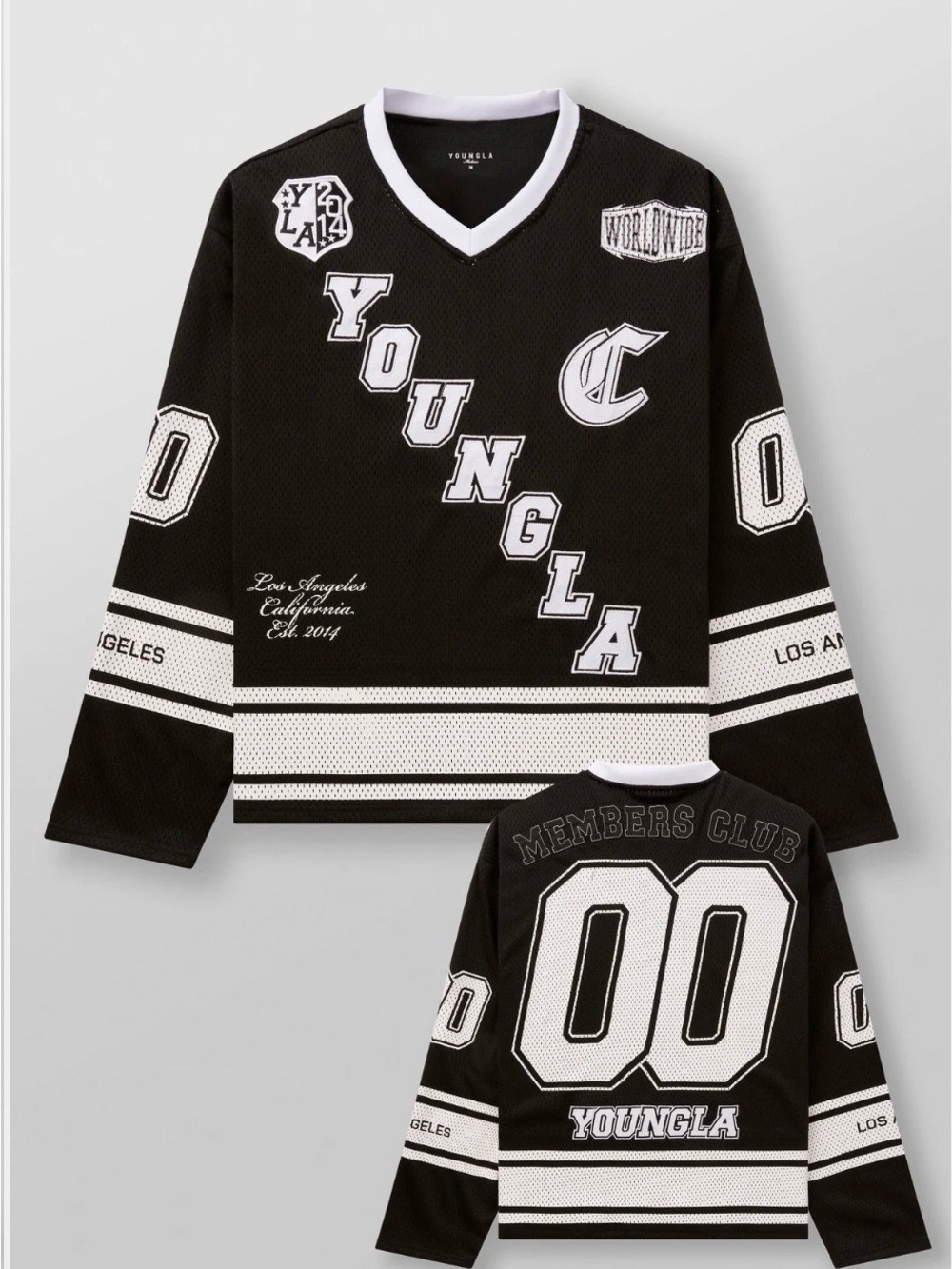 YoungLA Men’s 8056 Southside Black Hockey Jersey